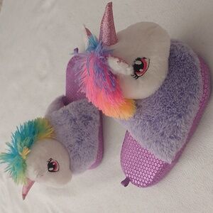 WONDER NATION Plush Unicorn Slippers NWOT